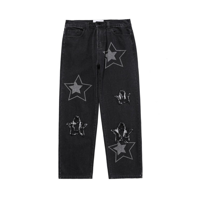 Uuszgmr Mens Jeans Y2.K Baggy Jeans For Men Wide Leg Uuszgmr Mens Jeans Y2.K Baggy Jeans For Men Wide Leg