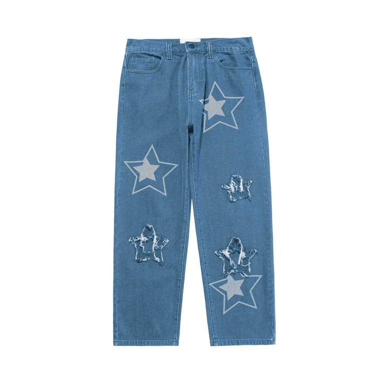 Uuszgmr Mens Jeans Y2.K Baggy Jeans For Men Wide Leg