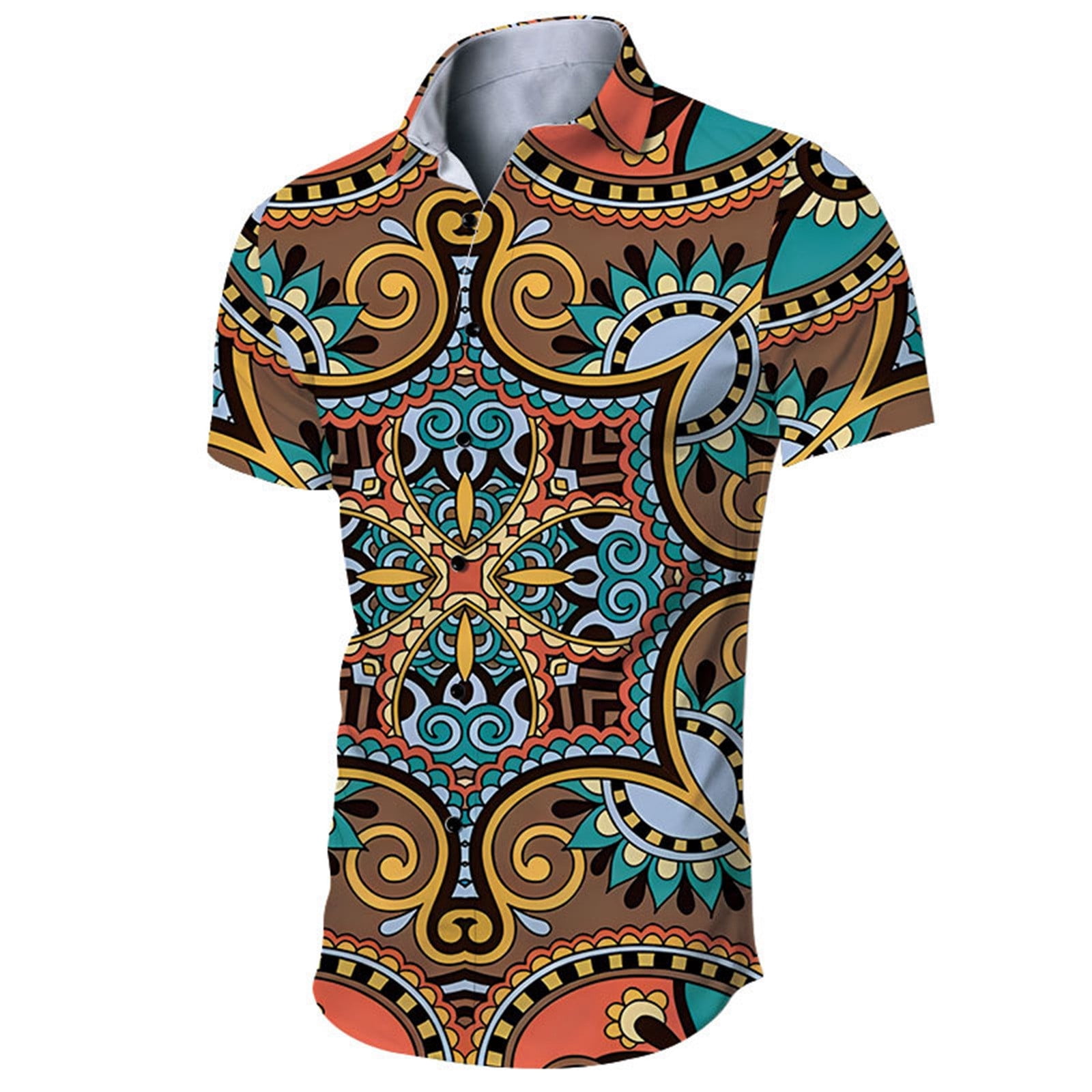 Uuszgmr Mens Shirt New Summer Trendy Short Sleeve Base 3D Printed ...