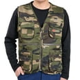 thumbnail image 1 of ZHUASHUM Mens Tops Casual Outdoor Work Fishing Travel Photo Cargo Vest Jacket Multi Pockets Camouflage 3XL, 1 of 4