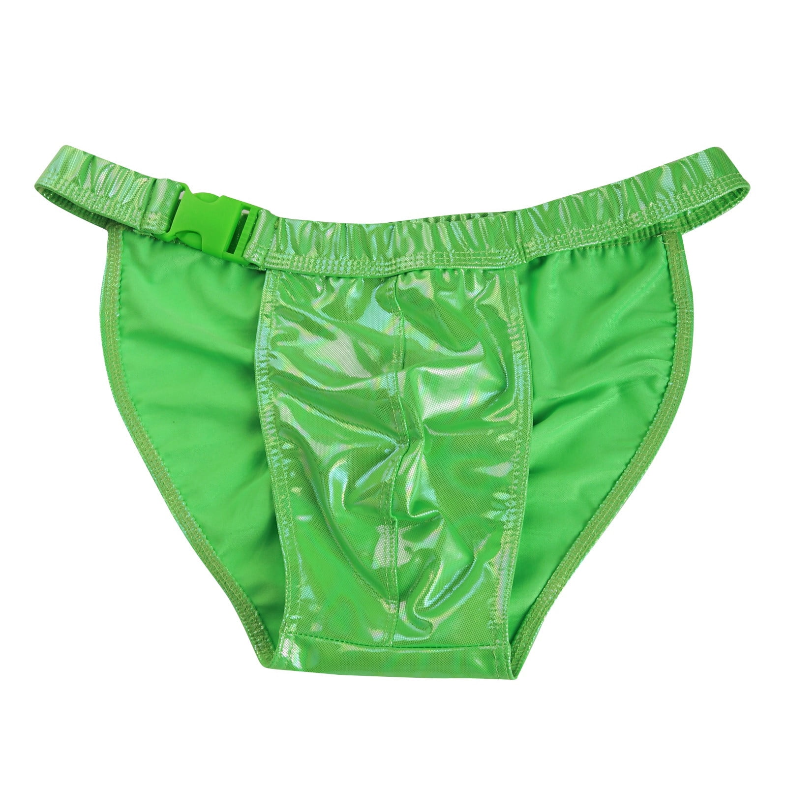 Uuszgmr Mens Underwear Male Reflective Metallic Laserlike Leather Surf