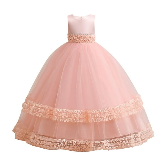Uuszgmr New Middle And Big Children'S Princess Dress Dress Long Mesh Tutu Dress Girl Performance Piano Dress,Size:14-15 Years