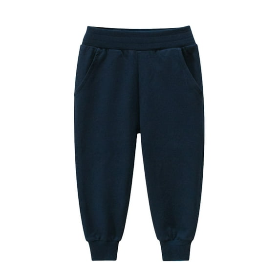 ZHUASHUM Pants For Baby Boys Girls Winter Toddler Girls Solid Color Loose Trousers Pants Sport Pants Navy,Size:3-4 Years