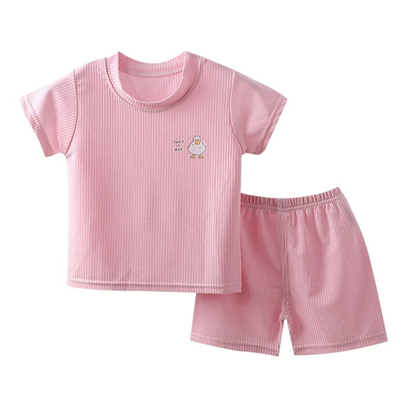 Uuszgmr Photography Outfits Girl Boys Children'S Ice Silk Short Sleeve Set Cartoon Pattern Outfit Home Clothes Suit And Pajamas Air Conditioning Suit Set Pk1,Size:18-24 Months