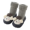 thumbnail image 1 of Uuszgmr Socks For Baby Boys Girls Toddlers Indoor Animals Slipper Shoes Antislip Socks Booties First Walkers Grey,Size:0-6 Months, 1 of 3