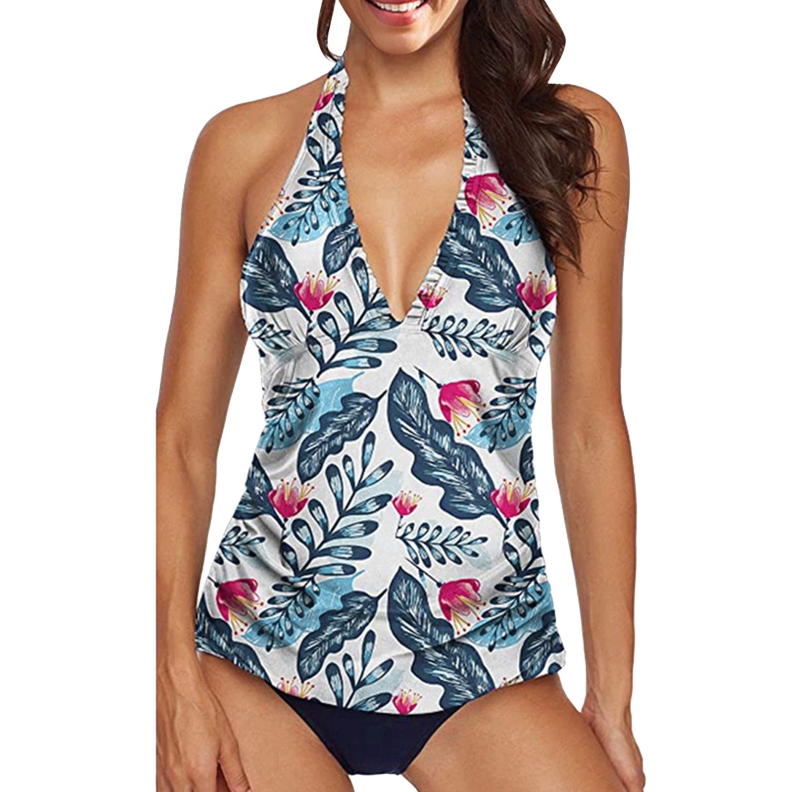 Uuszgmr Swimsuit For Women 2023 Summer Swimwears Tankinis Set New Bikini Retro Printed Split