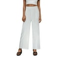 thumbnail image 1 of ZHUASHUM Women'S Pants Office Ladies Casual Jeans Solid Color High Waisted Baggy Seamed Front Wide Leg Work Jeans For Golf, Athletic, Lounge, Travel, Work,M, 1 of 5