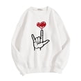 thumbnail image 1 of Uuszgmr Women Sweatshirts Trend 2024 Comfortable Casual Valentine Day Simple Love Printed Round Neck Long Sleeve Hoodless Top Couple Wear ,Size:Xl, 1 of 3