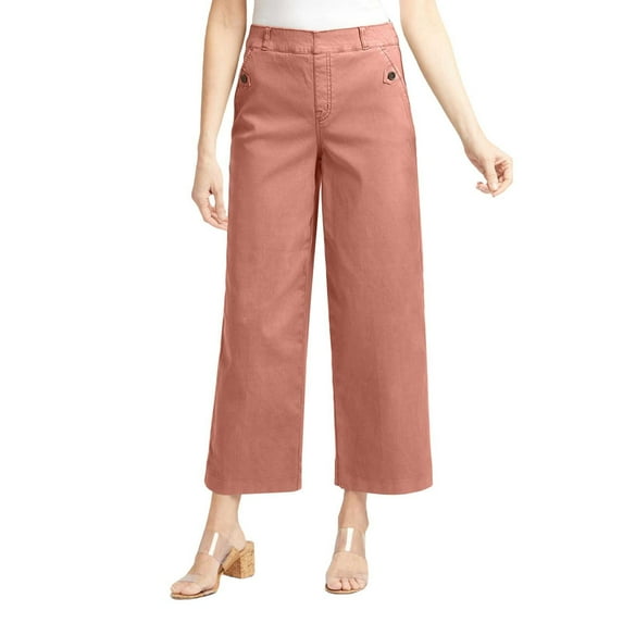 Uuszgmr Womens Leisure Pants Women Stretch Twill Cropped Wide Leg Pant Women’S High Waist Casual Wide Leg Pants Durable Comfortable Trousers