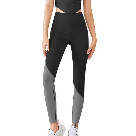 Uuszgmr Yoga Pants For Women Ladies Color Block High Strength High Elasticity Yoga Sports Leggings