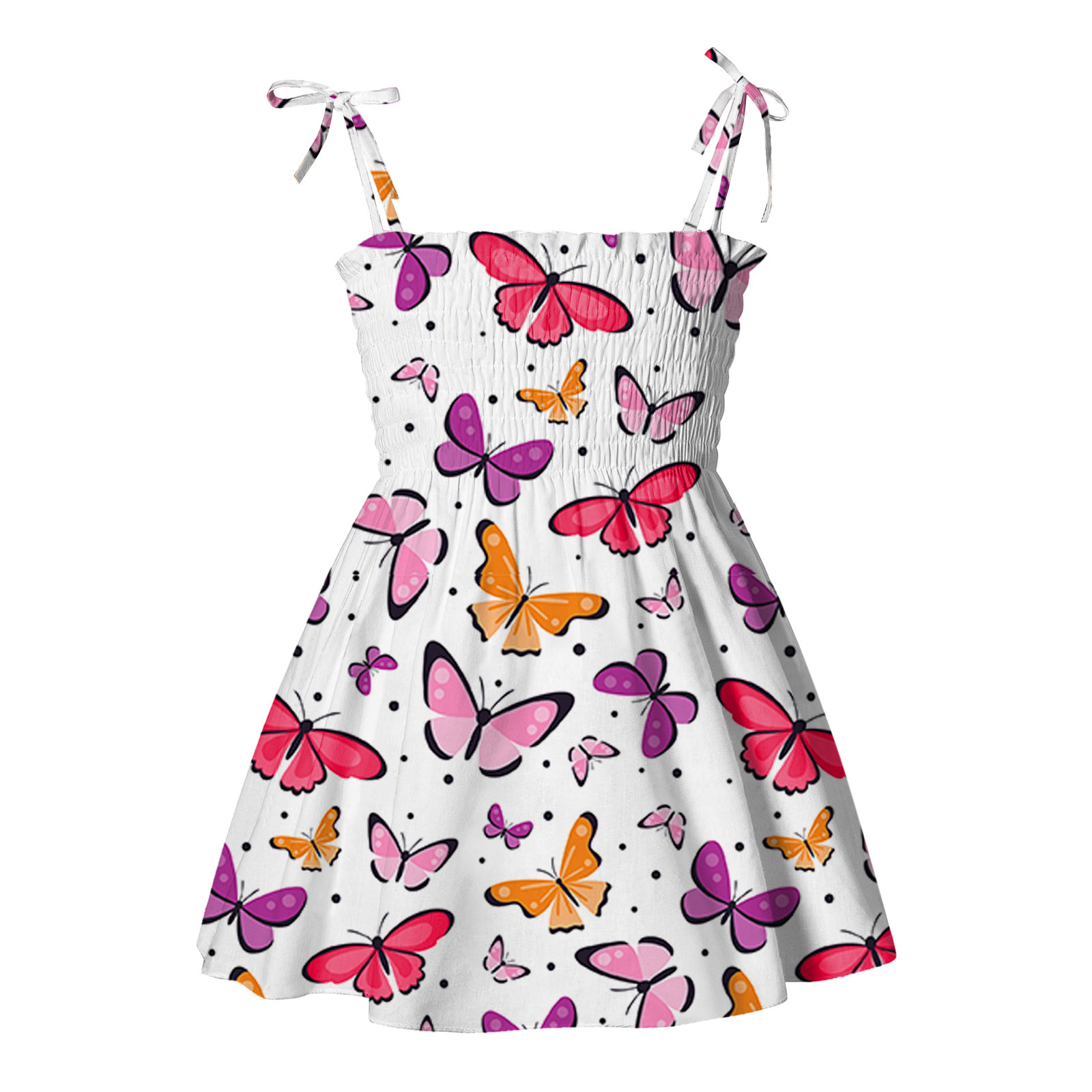 ZHUASHUM flower girl dresses for wedding Sleeveless Casual Beach Clothes Baby Summer Girls Dresses Kids Strap Toddler Skirt easter dresses Hot Pink,Size:2-3 Years