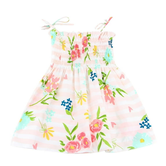 ZHUASHUM girls dresses Toddler Baby Kids Girls Sleeveless Summer Dresses Casual easter clothes Pink,Size:3-4 Years