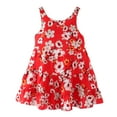 thumbnail image 1 of ZHUASHUM girls dresses Toddler Kids Girls Floral Flowers Sleeveless Beach Straps Dress easter clothes Red,Size:7-8 Years, 1 of 9