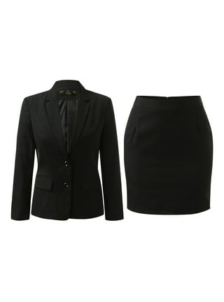 Women Business Work Slim Fit Blazer Office 2 Piece Set Long Skirt