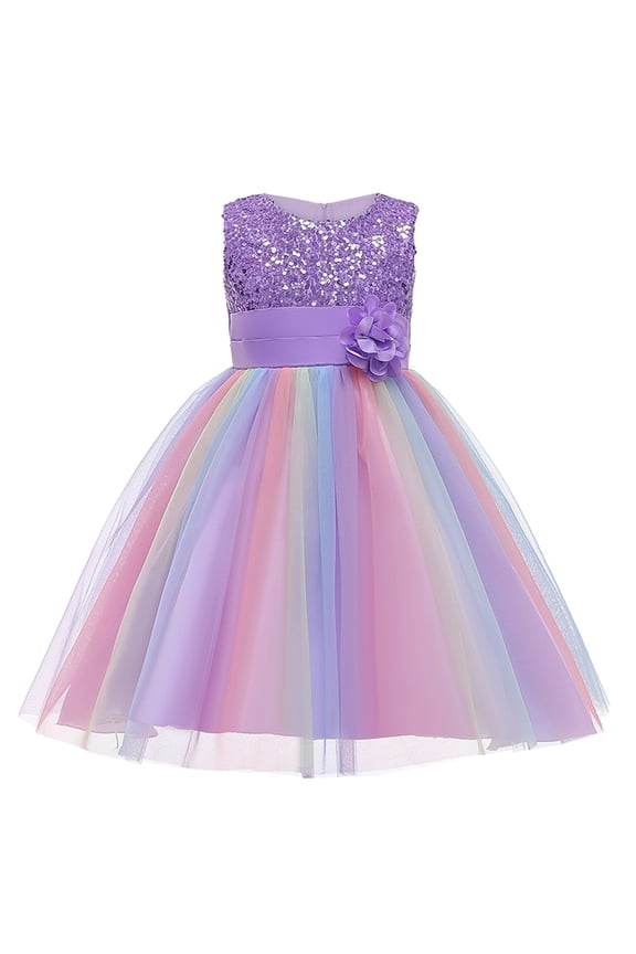 Uuszgmr princess dresses for girls Kids Girls Floral Bridesmaid Pageant Gown Birthday Party Wedding Dress easter clothes ,Size:7-8 Years