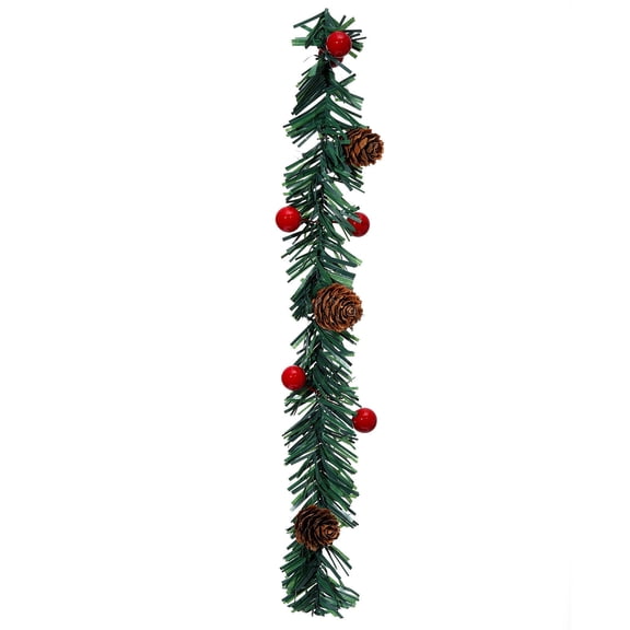 Uutvery 1.1ft Red Berry and Pinecone Garland, Traditional Holiday Garland with Pinecones, Traditional Hanging Decor for Xmas Door Mantle Fireplace Decor Accent