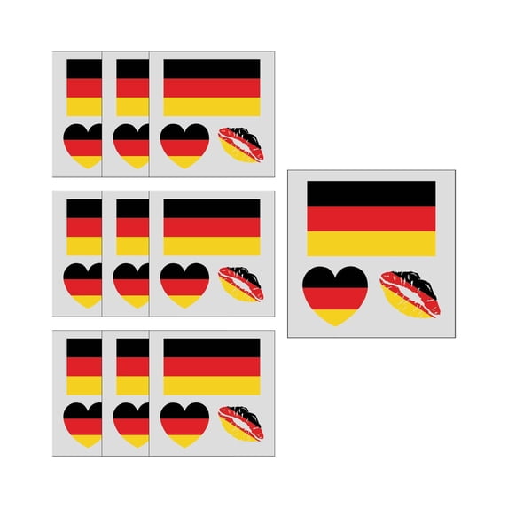 Uutvery 10 Pcs Football Themed Stickers, Classic Flag Designs for Fan Decor, Sports Party Favors Waterproof Decoration, 2.36x2.36 Inches