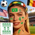 thumbnail image 1 of Uutvery 10 Pcs World Football Flags Temporary Tattoos, 2026 Competition Fan Party Face Stickers, Waterproof Body Art for Sports Event, 4.72x2.68 Inches, 1 of 6