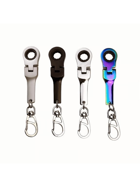 10mm Ratchet Wrench Keychain, Multi-Functional Tool with Quick-Release, Portable Steel Key Ring for DIY, Car Fixes, and On-the-Go Repairs