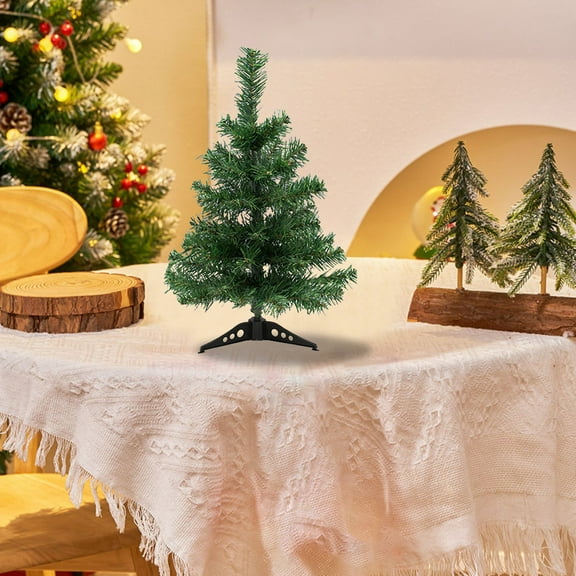 Uutvery 13.8 Inch Green Tabletop Christmas Tree Decorations,Mini Artificial Christmas Tree for Desktop Display,Window Walkway Decor, Xmas Holiday Home Party Decor Indoor Ornaments