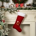 thumbnail image 1 of Uutvery 17.7 Inches Monogram Christmas Stockings with Initial Letter,Red Velvet with White Plush Cuff Personalized Embroidered Letter Christmas Stocking for Xmas Tree Fireplace DIY Decor, 1 of 5