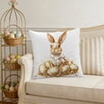 thumbnail image 1 of Uutvery 18x18 Inch Easter Pillow Cover, Polyester Decorative Cushion Case for Sofa Bed, Soft Holiday Throw, Machine Washable Home Car Decor, 1 of 7