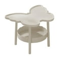 thumbnail image 1 of Uutvery 2 Tier Butterfly Shaped Side Table with Storage Shelf Bedside Table Study Desk for Living Room Bedroom Office Plastic White, 1 of 6