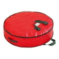 thumbnail image 1 of Uutvery 24 Inch Christmas Wreath Storage Bag with Waterproof Zippered Design, Carry Handles and Label Card Slot for Organizing Holiday Decorations in Garages and Attics, 1 of 6