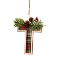 thumbnail image 1 of Uutvery 26 Letter Ornaments Christmas Tree Decoration,Buffalo Plaid Pattern Monogram Xmas Ornament,Monogram Letters Hanging Decor Xmas Tree Ornaments,Farmhouse Rustic Wooden Monogram Decoration, 1 of 9