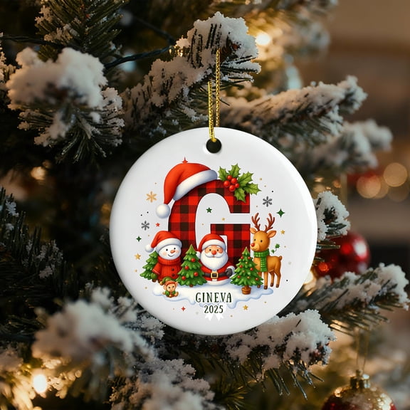 Uutvery 26 Letters Christmas Ornaments Set, Personalized Alphabet Decorations with Santa Hats, DIY-Friendly for Custom Messages, Mix and Match for Family Displays