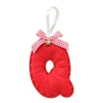 thumbnail image 1 of Uutvery 26 Letters Christmas Tree Decoration,Alphabet Monogram Hanging Ornaments,Christmas Tree Pendant with Plaid Bow and Bell,Red Felt Monogram Personalized DIY Craft Christmas Ornaments, 1 of 9