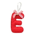 thumbnail image 1 of Uutvery 26 Letters Christmas Tree Decoration,Alphabet Monogram Hanging Ornaments,Christmas Tree Pendant with Plaid Bow and Bell,Red Felt Monogram Personalized DIY Craft Christmas Ornaments, 1 of 9