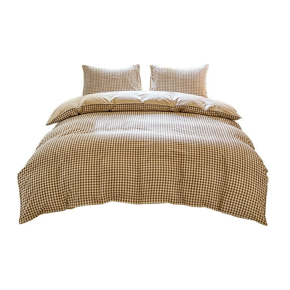 Uutvery 4-Piece Bedding Set, Soft Polyester Fabric, Includes Duvet Cover Fitted Sheet and 2 Pillowcases, Solid Color Design, Wrinkle-Resistant and Breathable, All-Season Comfort