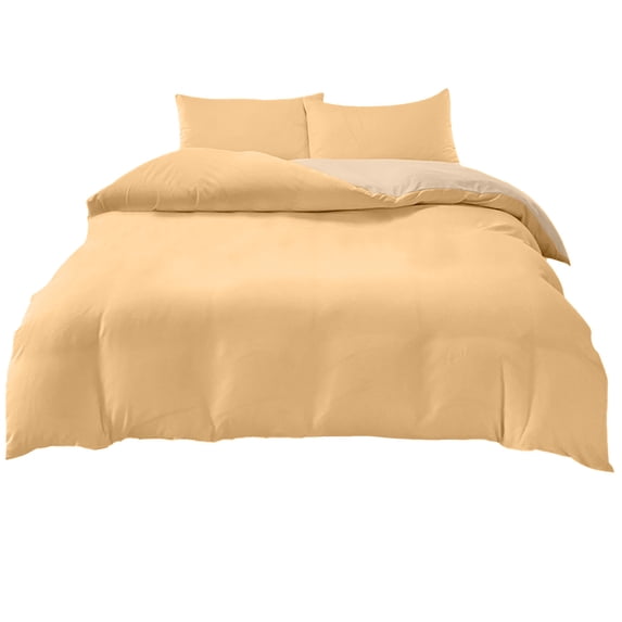 Uutvery 4-Piece Bedding Set, Soft Washed Polyester, Reversible Design, Charcoal Cheese, Includes Duvet Cover Flat Sheet and 2 Pillowcases, Queen Size Set