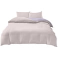 thumbnail image 1 of Uutvery 4-Piece Bedding Set, Soft Washed Polyester, Reversible Design, Milk Powder Bubble Purple, Includes Duvet Cover Flat Sheet and 2 Pillowcases, Full Size Set, 1 of 7