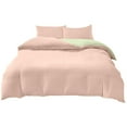 thumbnail image 1 of Uutvery 4-Piece Bedding Set, Soft Washed Polyester, Reversible Design, Milk Powder Light Green, Includes Duvet Cover Flat Sheet and 2 Pillowcases, Full Size Set, 1 of 7