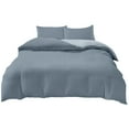 thumbnail image 1 of Uutvery 4-Piece Bedding Set, Soft Washed Polyester, Reversible Design, Moonlight Mist Blue, Includes Duvet Cover Flat Sheet and 2 Pillowcases, Full Size Set, 1 of 7