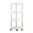 thumbnail image 1 of Uutvery 4 Tier Bathroom Corner Shelf Organizer with Removable Rolling Wheels Drainage Holes Storage Rack for Shower Toiletries White, 1 of 6