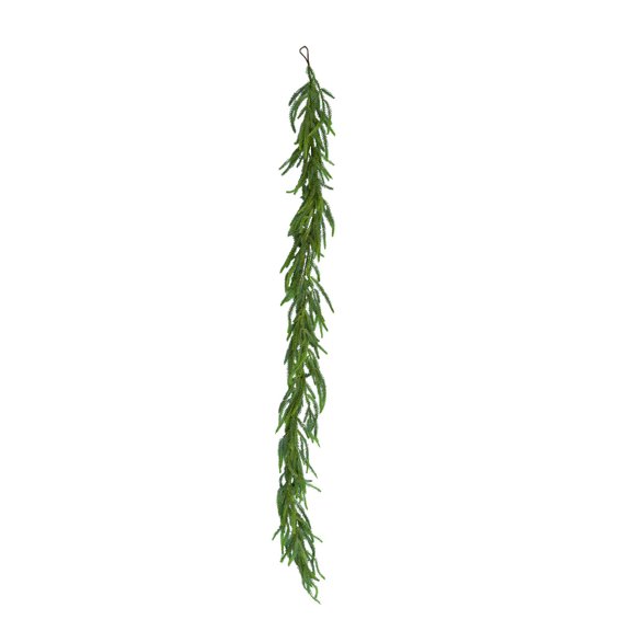 Uutvery 5.9ft Simulated Pine Leaf Rattan Garland, Christmas Poinsettia Garland Design, Poinsettia Hanging Decor for Home Indoor Outdoor Wedding Arch Table Centerpiece
