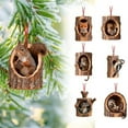 thumbnail image 1 of Uutvery 6PC Christmas Ornaments Set, Christmas Tree Decorations with 2D Flat Acrylic Animal Designs,Durable Holiday Decor for Home Office Party,Personalized Christmas Gift for Friends Family, 1 of 6