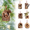 thumbnail image 1 of Uutvery 6PC Christmas Ornaments Set, Christmas Tree Decorations with 2D Flat Acrylic Animal Designs,Durable Holiday Decor for Home Office Party,Personalized Christmas Gift for Friends Family, 1 of 5