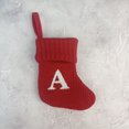 thumbnail image 1 of Uutvery 7 Inch Christmas Mini Monogram Stocking Red Cable Knit Monogram Stocking Personalized Large Embroidered Letter Velvet Christmas Stocking for Family Decor and Xmas Tree Fireplace, 1 of 4
