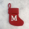 thumbnail image 1 of Uutvery 7 Inch Christmas Mini Monogram Stocking Red Cable Knit Monogram Stocking Personalized Large Embroidered Letter Velvet Christmas Stocking for Family Decor and Xmas Tree Fireplace, 1 of 3