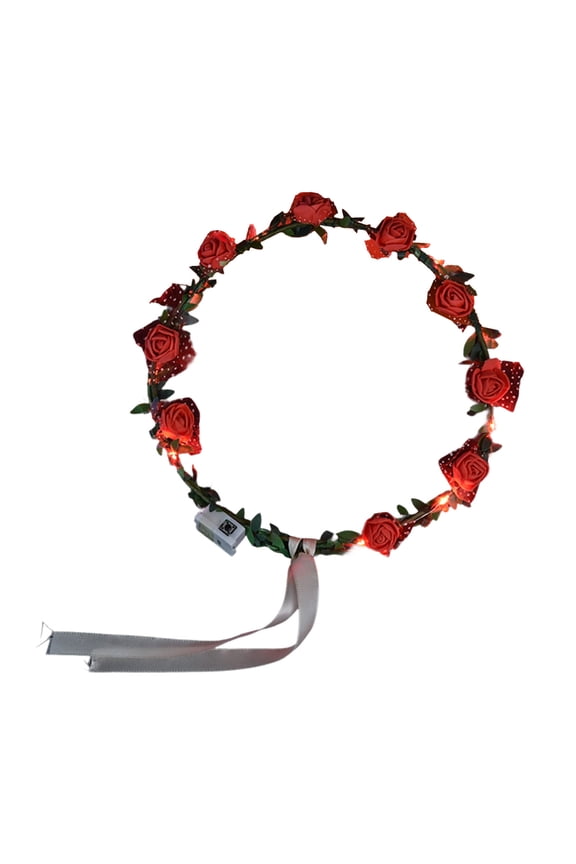 8.7 Inch LED Light Up Headbands with Red Love Heart, Valentine's Day Flashing Hair Accessories, Multicolor Plastic Head Hoop for Christmas Party Birthday Holiday