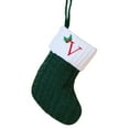 thumbnail image 1 of Uutvery 8 Inch Green Monogram Christmas Stocking,Personalized Embroidered Letter Christmas Stocking,Knit Christmas Stockings for Famliy Holiday and Xmas Tree Fireplace Hanging DIY Decor, 1 of 2