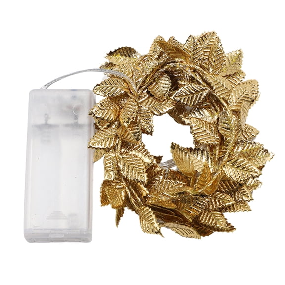 Uutvery 9.8Ft LED Simulation Golden Leaf Light String, Rattan Decorative Light with Flashing Effects, Golden Leaf Festival Light for Home Holiday Party