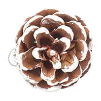 Uutvery 9 Pcs Christmas Pine Cones,Natural Pine Cones, Bulk Rustic Snow Pinecones Pendant,Winter Holiday Hanging Ornament DIY Crafts Vase Fillers,for Xmas Tree Gift Tag Party Home Decoration
