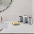 thumbnail image 1 of Uutvery Bathroom Five-Piece Set, Toothbrush Cup Soap Dispenser Tray Organizer, Plastic Vanity Set for Hotel Home Bathroom Decor, 1 of 6