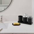 thumbnail image 1 of Uutvery Bathroom Five-Piece Set, Toothbrush Cup Soap Dispenser Tray Organizer, Plastic Vanity Set for Hotel Home Bathroom Decor, 1 of 6