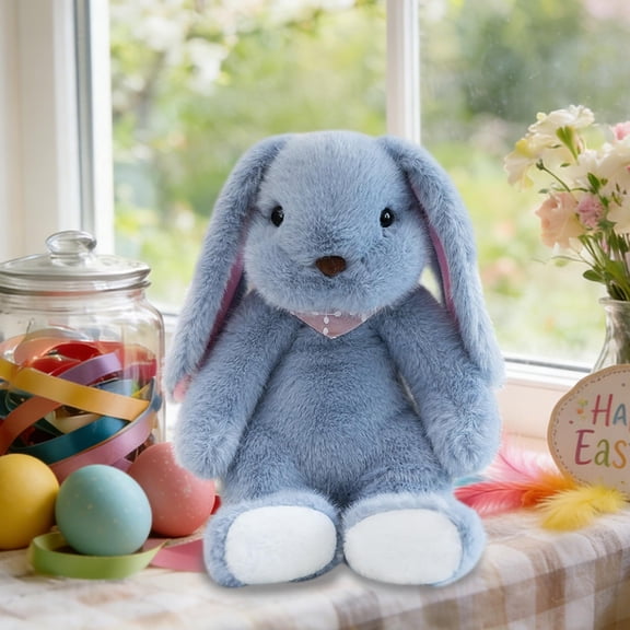 Uutvery Bunny Easter Doll, 11.81in Furry Rabbit Plush, Soft Stuffed Animal for Easter Decoration, Cuddly Gift